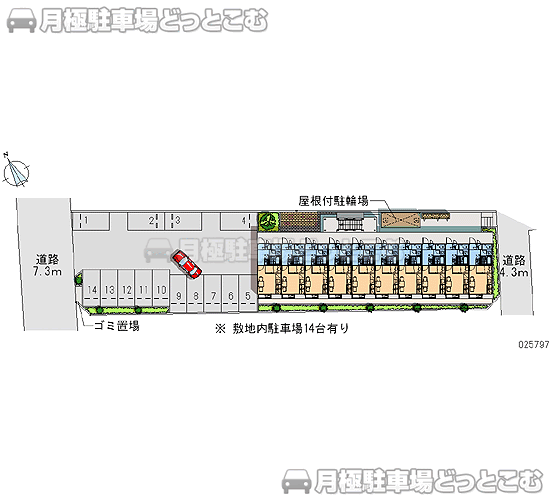 蒲郡市形原町三浦町7－15の月極駐車場1