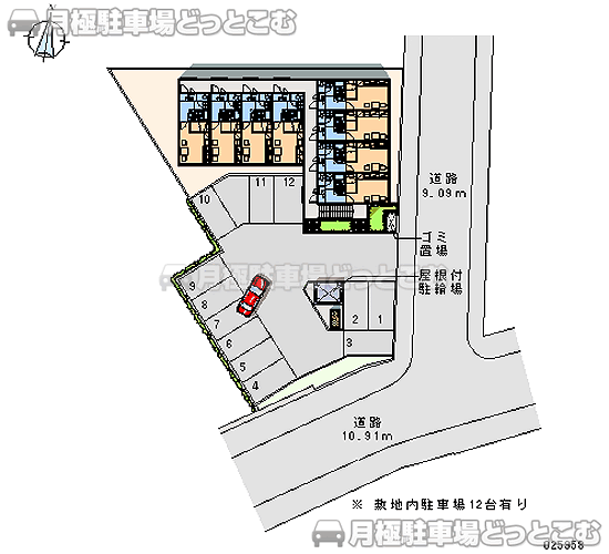 札幌市清田区清田一条3－3－35の月極駐車場2