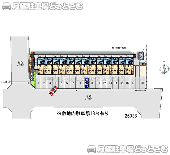 北広島市朝日町1－4－19の月極駐車場2