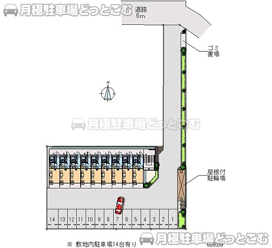 厚木市妻田北1－7－38の月極駐車場1