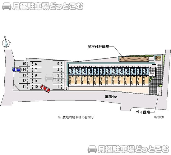富士見市鶴瀬東2－11－20の月極駐車場1