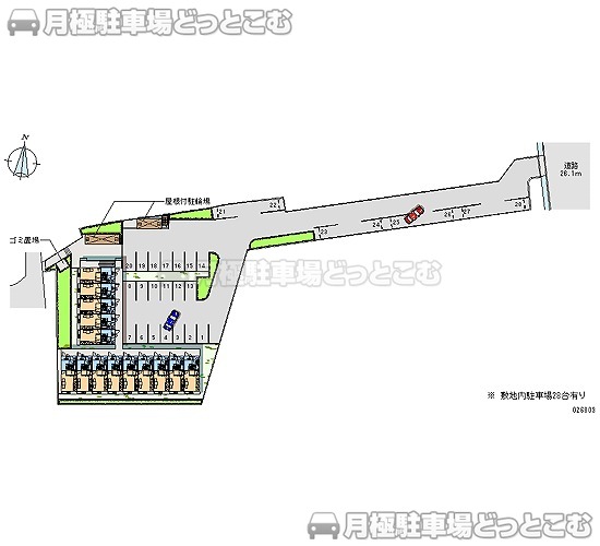 貝塚市森403の月極駐車場2
