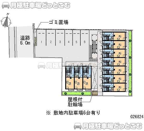 大阪市鶴見区中茶屋1－1－9の月極駐車場1
