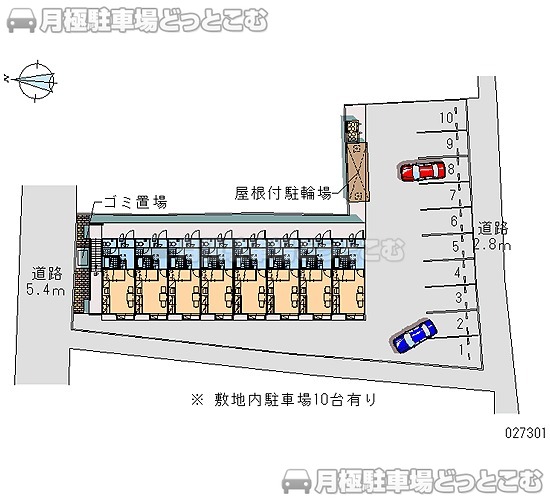 徳島市鮎喰町1－107－1の月極駐車場1
