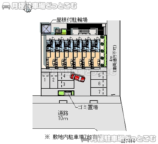 天童市駅西1－1－5の月極駐車場2