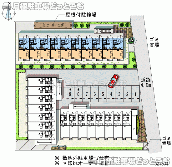 武蔵野市境5－7－25の月極駐車場1