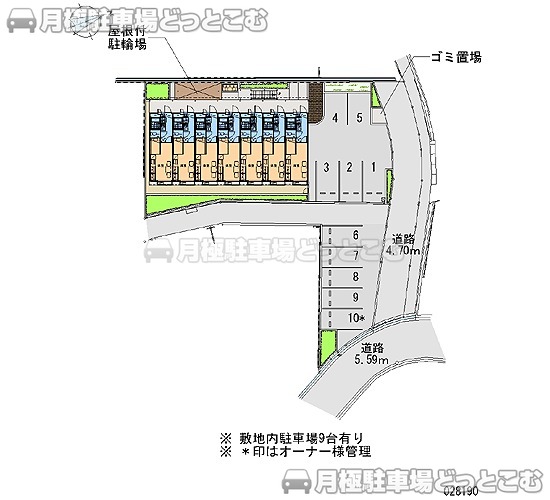 貝塚市馬場484－1の月極駐車場1