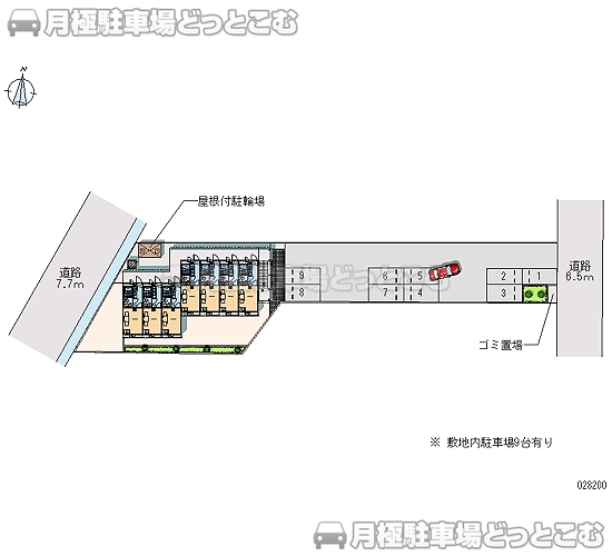 浜松市中央区北島町558の月極駐車場2