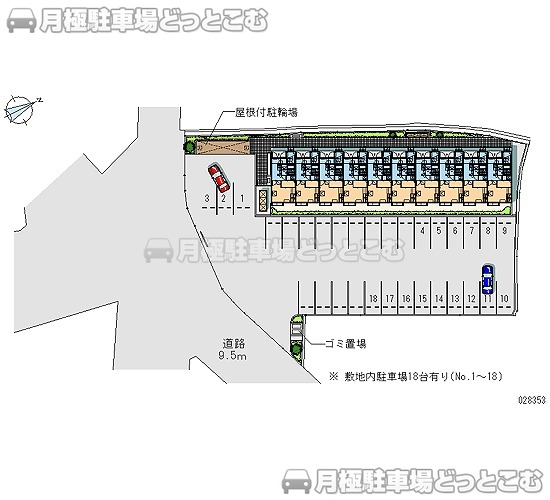 岩出市宮53－1の月極駐車場1