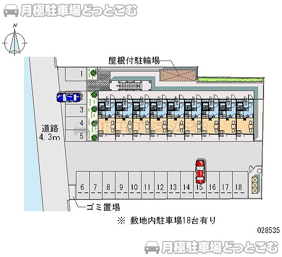 福山市御幸町上岩成810－2の月極駐車場1