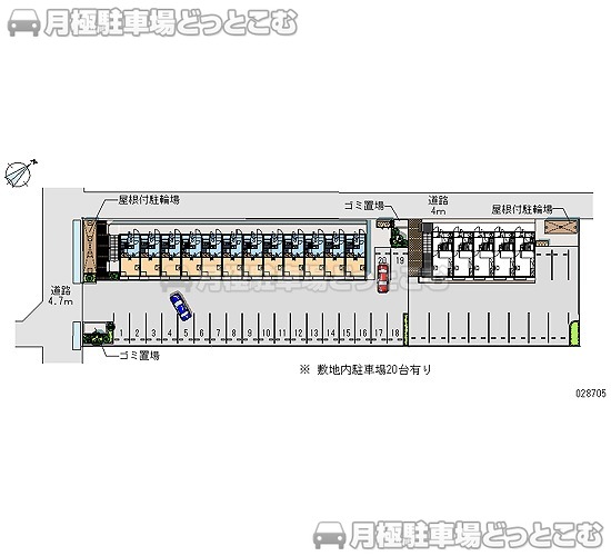 倉敷市連島町鶴新田1901－1の月極駐車場2