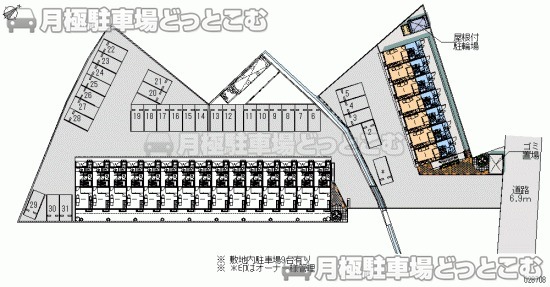 富山市五福2610－3の月極駐車場1