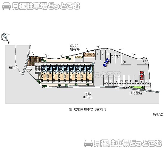 大津市月輪3－18－1の月極駐車場1