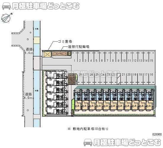 倉敷市連島町鶴新田2318－1の月極駐車場2