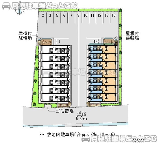八尾市恩智北町2－91－2の月極駐車場1
