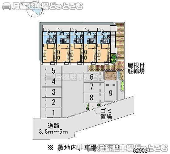 新潟市東区粟山1－5－17の月極駐車場2