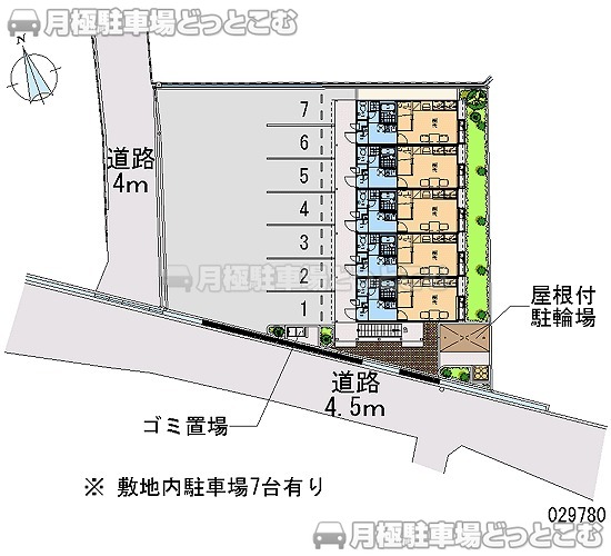 泉佐野市市場東2－4－12の月極駐車場1