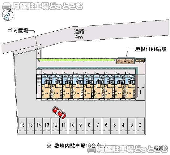 土浦市真鍋4－27－7の月極駐車場1