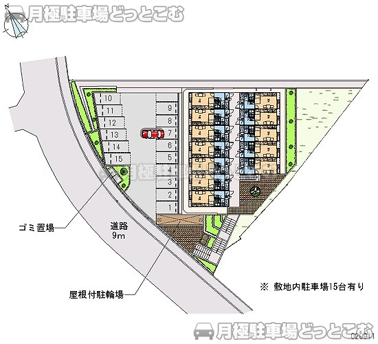 枚方市東中振2－8－10の月極駐車場1