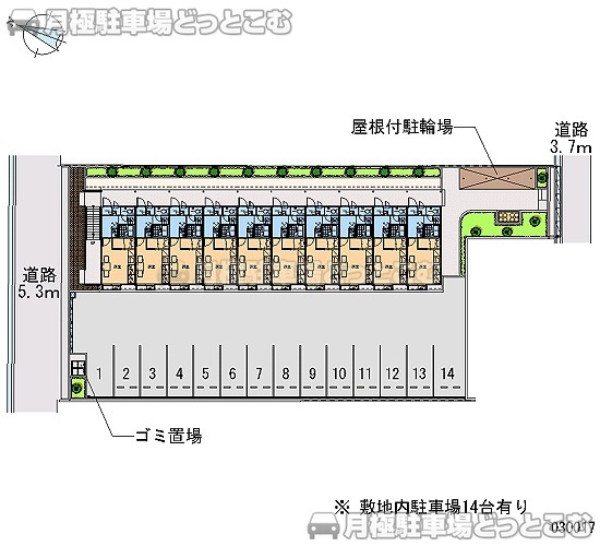 泉佐野市中町2－1－11の月極駐車場1