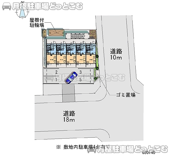 名古屋市中川区若山町4－57－1の月極駐車場2
