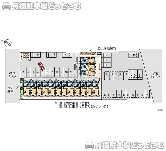 袋井市川井1152－1の月極駐車場2