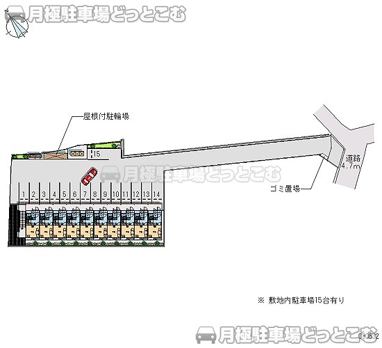 岡山市北区宿419－3の月極駐車場1
