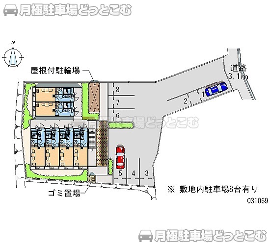 大津市杉浦町6－10の月極駐車場1
