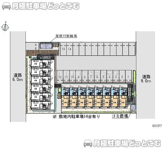 須賀川市北山寺町131の月極駐車場1
