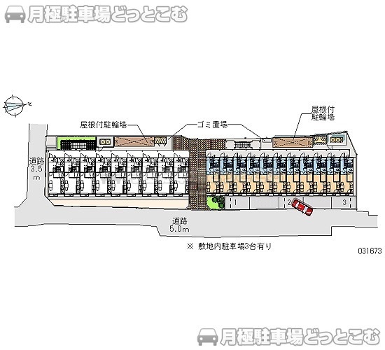 京都市山科区厨子奥若林町24の月極駐車場2