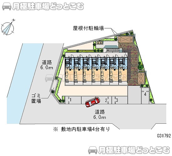 多摩市諏訪1－9－12の月極駐車場2