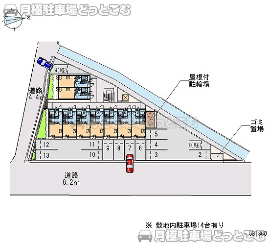 東近江市八日市上之町2－14の月極駐車場2