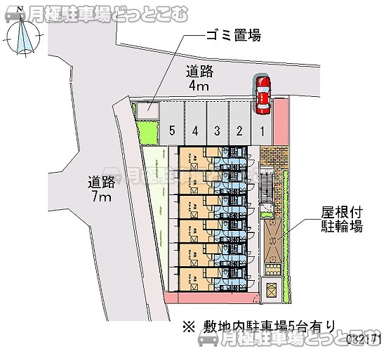 松原市北新町2－3－35の月極駐車場1