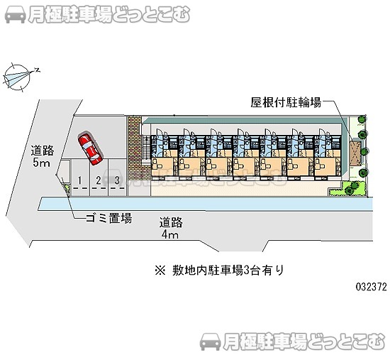 多摩市一ノ宮4－38－5の月極駐車場1