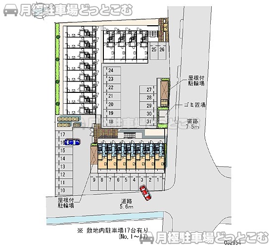 福岡市博多区豊1－5－17の月極駐車場2