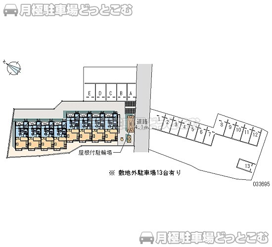太田市熊野町22－5の月極駐車場1