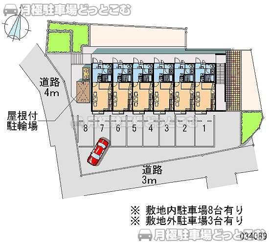 桐生市宮本町2－8－11の月極駐車場2