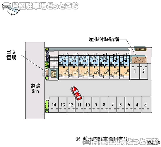 前橋市荒牧町1－16－22の月極駐車場2