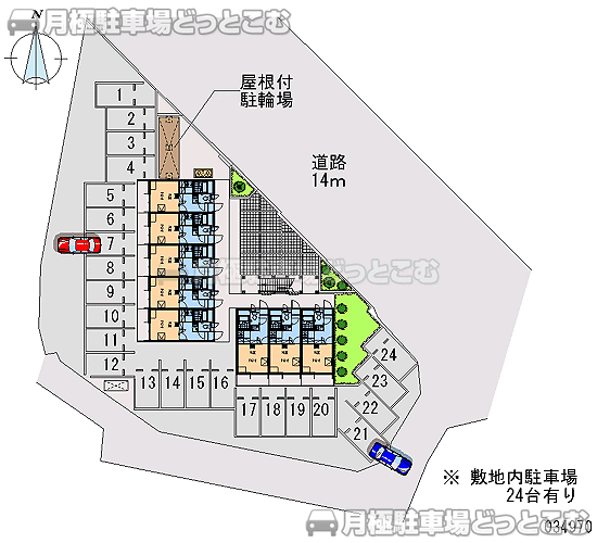 本庄市日の出4-13-10の月極駐車場1