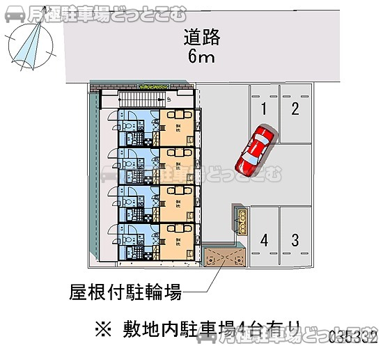 つくば市栗原陣屋跡3533－75の月極駐車場2