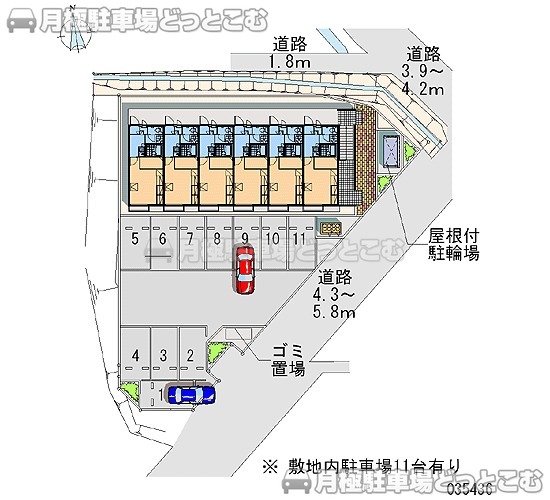 福島市太平寺毘沙門堂33－3の月極駐車場2
