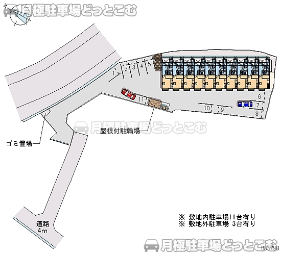 広島市安佐北区亀山南3－19－55－8の月極駐車場2