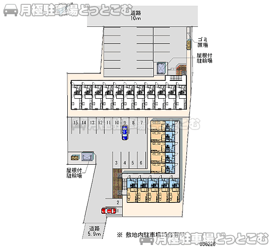札幌市北区新川一条5－1－37の月極駐車場2