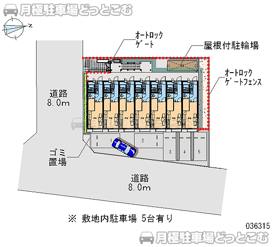 名古屋市天白区原5－802－1の月極駐車場1