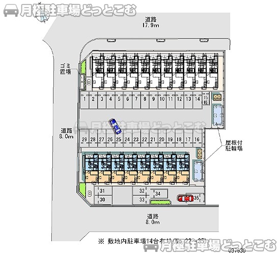 長岡市堤町5－25の月極駐車場2