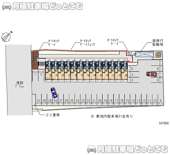 彦根市岡町129の月極駐車場2