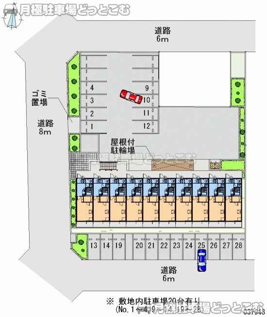 所沢市東所沢3－8－1の月極駐車場2