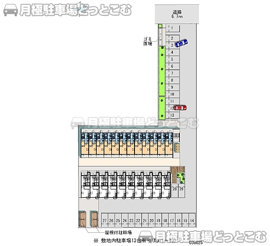 新潟市北区太田甲5816の月極駐車場2