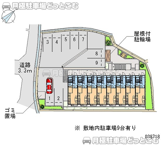 泉佐野市下瓦屋4－2－1の月極駐車場2