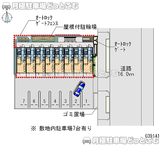 名古屋市中川区荒子1－119－1の月極駐車場1
